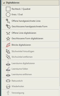 Digitalisieren Werkzeugleiste
